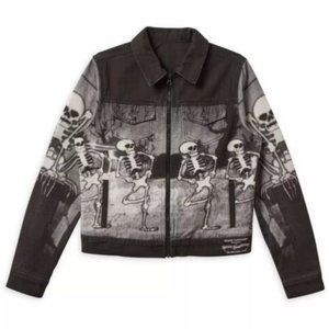 Disney Parks A Silly Symphony “The Skeleton Dance” Denim Jacket NWT